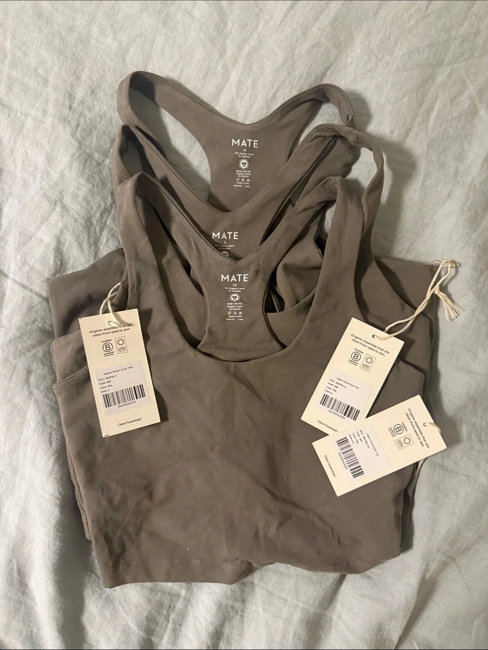 Mate the label organic stretch racer tank pebble - Picture 2 of 5